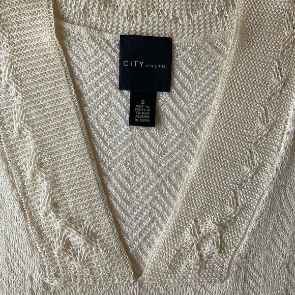 City Unltd. Knit to Shape Women’s Elegant Sleeveless V-neck Vest size S, Ivory - Picture 5 of 8